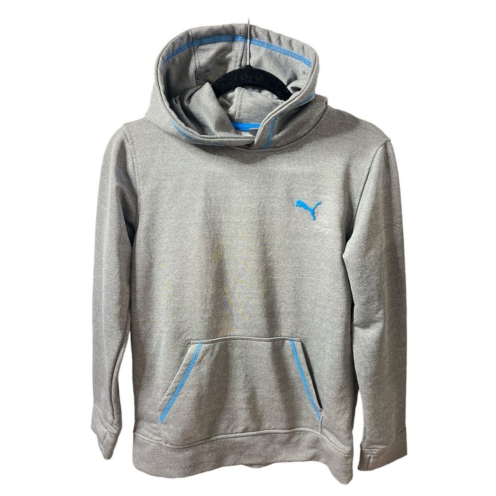 PUMA Grey/Blue Hoodie Boys Size Large